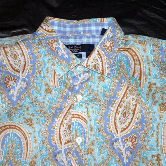 Nat Nast American Fit Mens Short Sleeve Button Fro - Picture 2 of 5